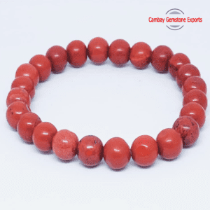 Natural Red Jasper Gemstone Bracelet Superb Round Shape Bracelet