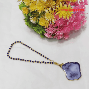 Natural Purple Agate Druzy Rough Prong Pendant Handmade Jewelry's Pendant