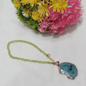 Superb Blue Agate Druzy Rough Prong Pendant Handmade Jewelry's Pendant