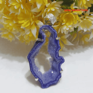 Natural Purple Agate Druzy Rough Prong Pendant Handmade Jewelry's Pendant