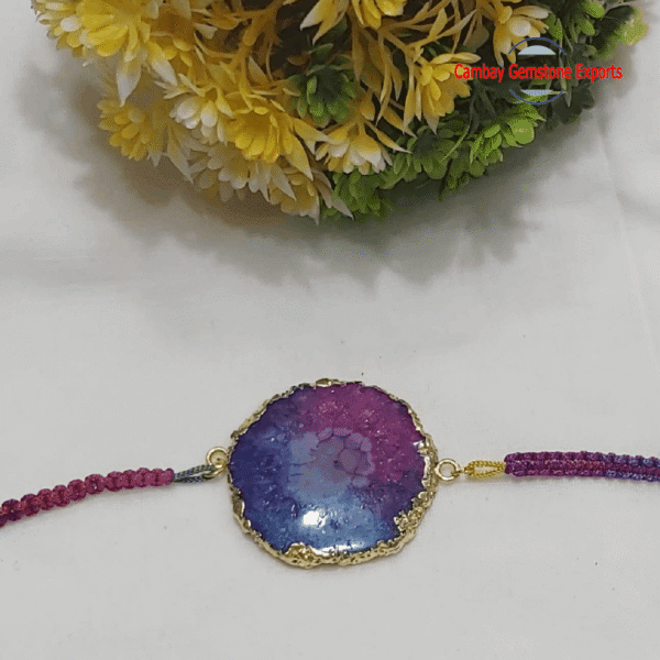 Natural Solar Agate Gemstone Bracelet Handmade Jewelry's Gemstone Bracelet Christmas Gift