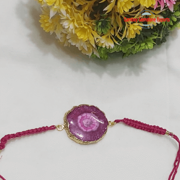New-Project-2023-04-02T190656.165.png Natural Pink Solar Agate Gemstone Bracelet Handmade Jewelry's Gift