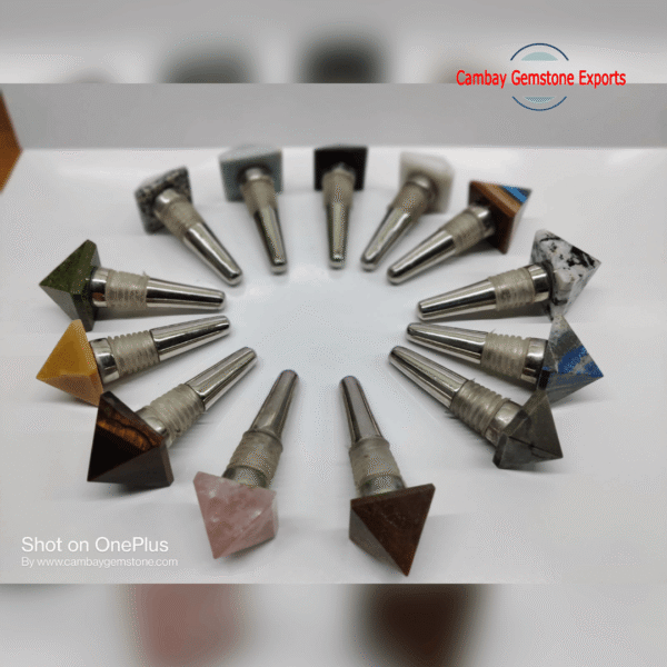 GEMSTONE PYRAMIDS BOTTLE STOPPER