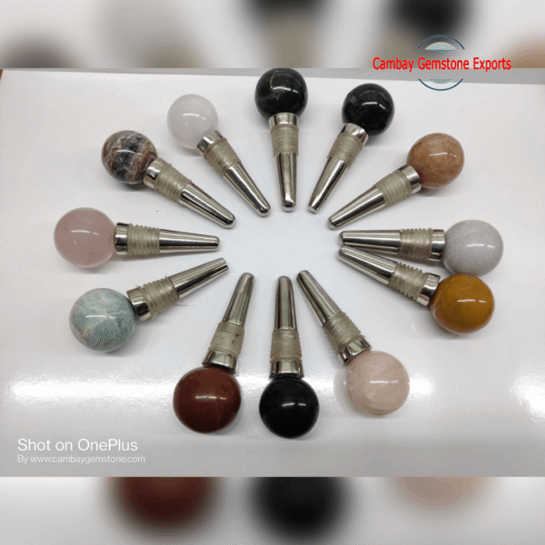 GEMSTONE ROUND BOTTLE STOPPER