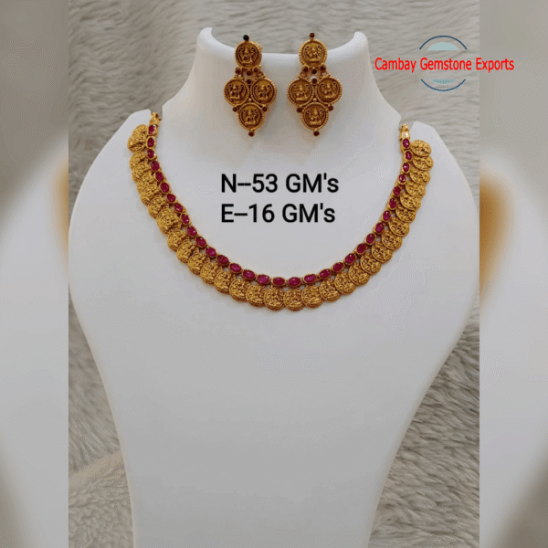 Ravishing 24k Gold Plated Necklace Earring Set Gift For Christmas