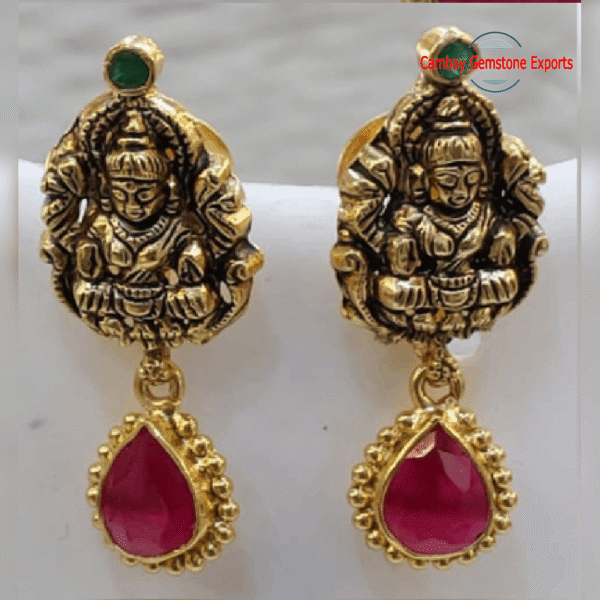 AAA Quality Studs Gemstone Earring Beautiful Brass Gemstone Earring Gift For Women
