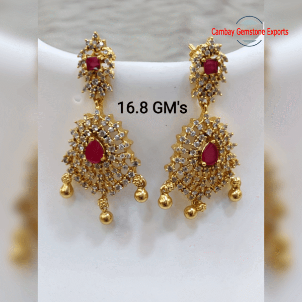 Magnificent Quality Gold Plated Gemstone Earring Gift For Birthday Earring