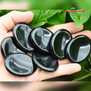Natural Black Obsidian Thumbstone Gemstone Healing For Energy Thumbstone Loose Gemstone