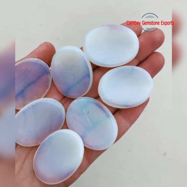 New-Project-2023-04-16T163810.432.png Wonderful Opalite Thumbstone Gemstone Top Quality Fire Thumbstone Oval Shape Gemstone
