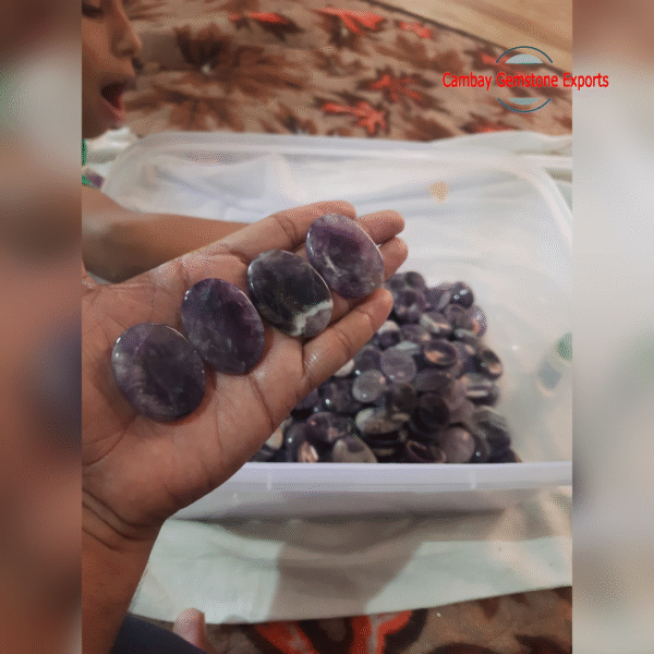 Natural Amethyst Thumbstone Gemstone AAA Quality Handmade Thumbstone Gemstone Oval Shape