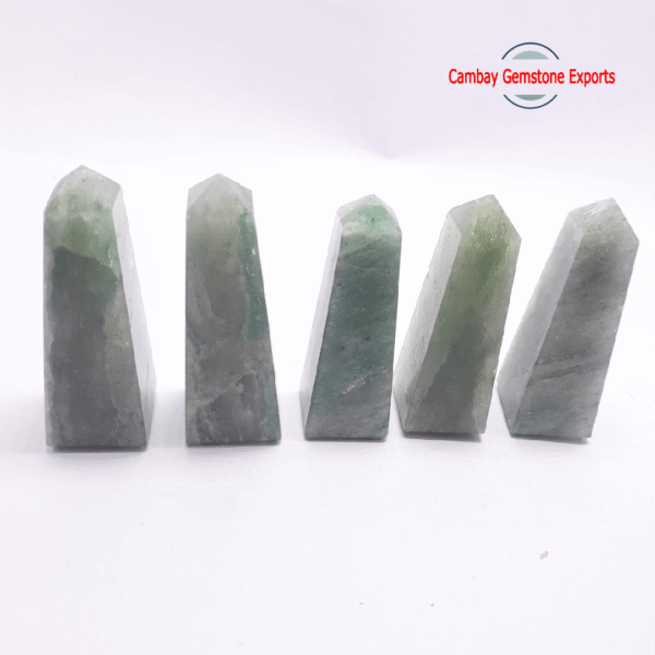Natural Green Aventurine Gemstone Obelisks Tower Superb Point Obelisks Tower