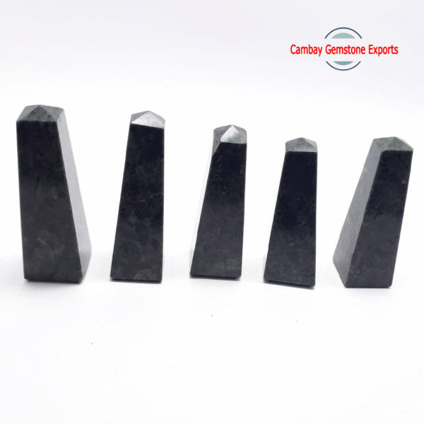 Natural Black Obsidian Gemstone Obelisks Tower Healing For Energy Tower