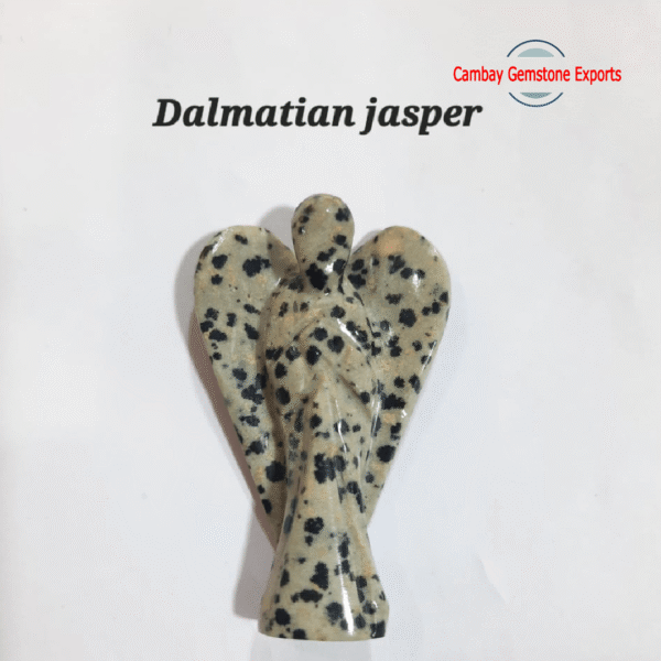 New-Project-2023-04-18T005653.741.png Beautiful Dalmatian Jasper Gemstone Angel Unique Showpiece Home Decor Angel