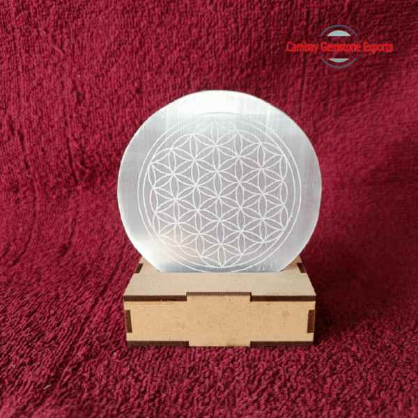 Top Quality Selenite Engraves Coasters Gemstone Gift For Everyone