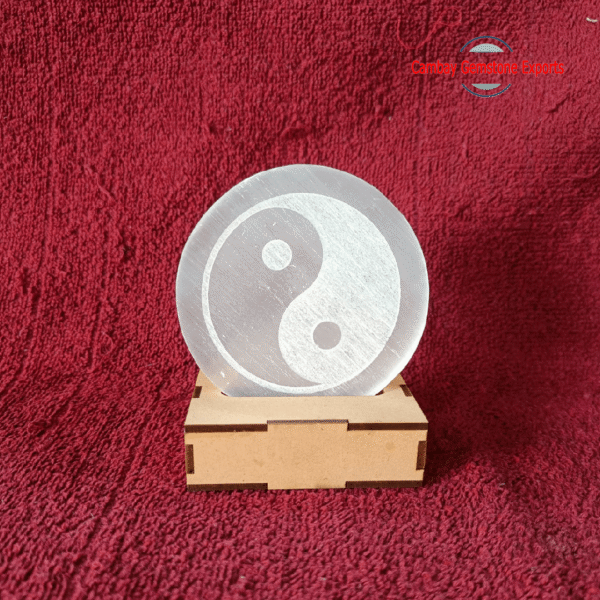 Beautiful Selenite Engraves Coasters Gemstone Healing For Energy