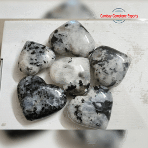 Natural Moonstone Blue Fire Heart Shape Gemstone Healing For Energy Gemstone
