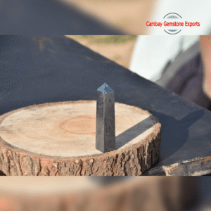 Natural Hematite Gemstone Point Tower Loose Making Jewelry's Point Tower
