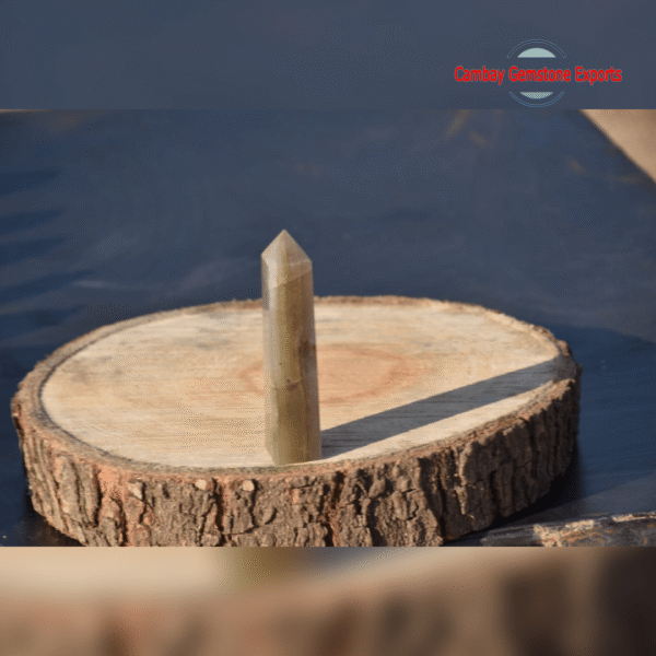 Natural Grey Calcite Gemstone Point Tower Beautiful Point Point Tower