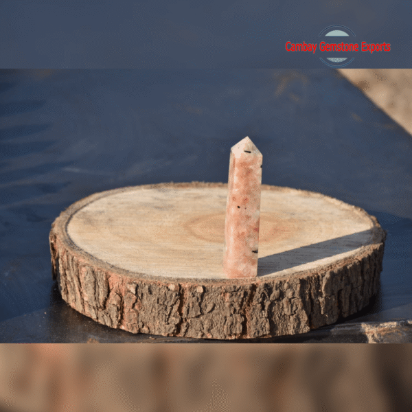 Natural Sunstone gemstone Point Tower Loose Making Jewelry's Point Tower