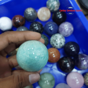 Natural Aquamarine Gemstone Loose Ball Home Decor Gemstone Ball