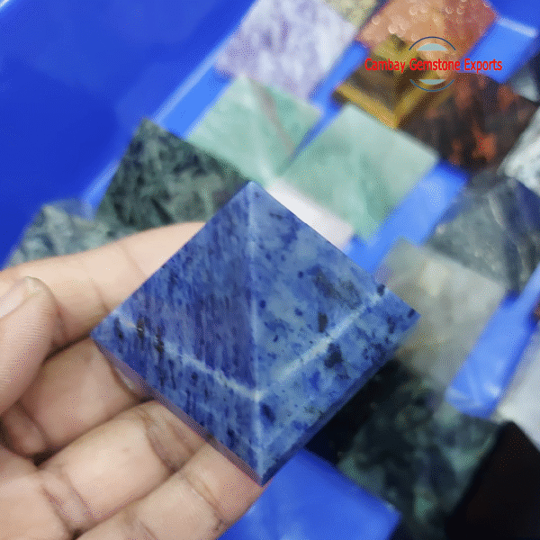 Natural Sodalite Gemstone Pyramid Beautiful Handmade Pyramid