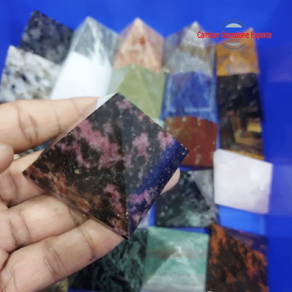 Natural Strawberry Gemstone Pyramid Handmade Pyramid Gemstone