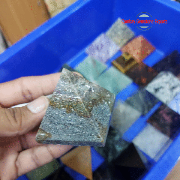 New-Project-2023-04-23T020955.415.png Natural Green Jada Gemstone Pyramid Handmade Pyramid Loose Gemstone