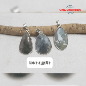TREE AGATE CABACHONS PENDANTS
