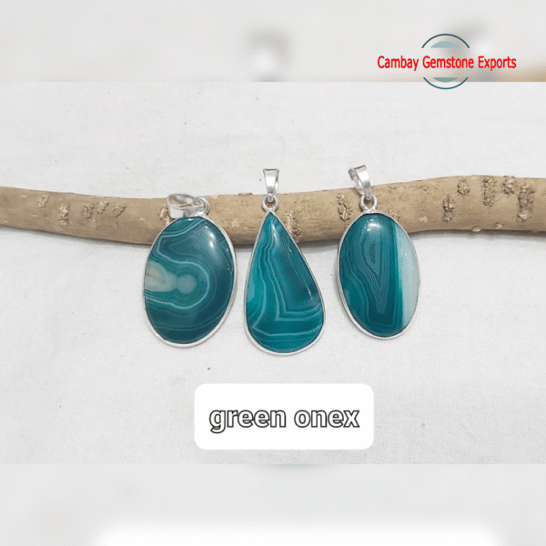 GREEN ONEX CABACHONS PENDANTS
