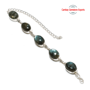 Natural Labradorite Gemstone Bracelet Oval Shape Gemstone Bracelet