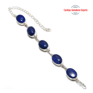 Natural Sodalite Gemstone Bracelet AAA Quality Brass Bracelet Gift For Women