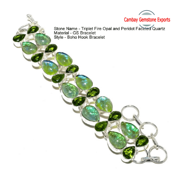 Dazzling Doublet Green Opal Gemstone Bracelet Fashion Jewelry's Earring