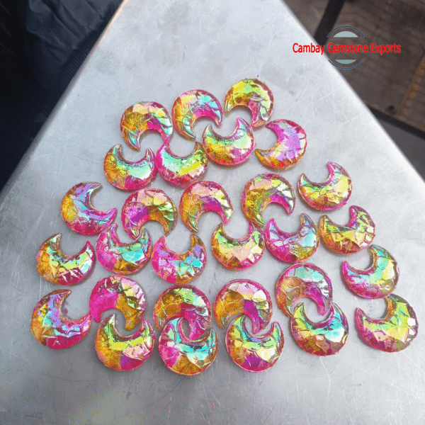 Beautiful Rainbow Fire Moon Quartz Gemstone Making For Pendant Gemstone