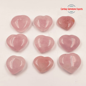 Natural Rose Quartz Gemstone AAA Quality Lite Pink Heart shape gemstone