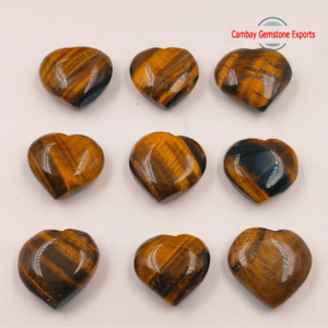 Natural Tiger Eye Gemstone Briolette Heart Shape Loose Make A Pendant Gemstone