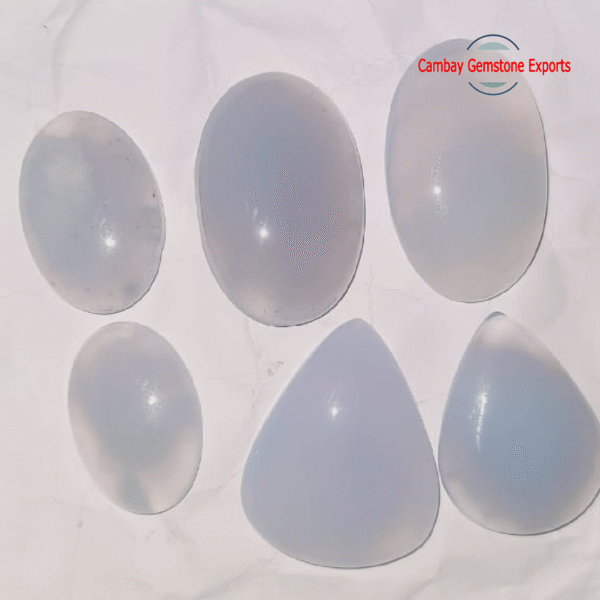 Natural White Gemstone Beautiful Flat Back Cabochon Loose Gemstone