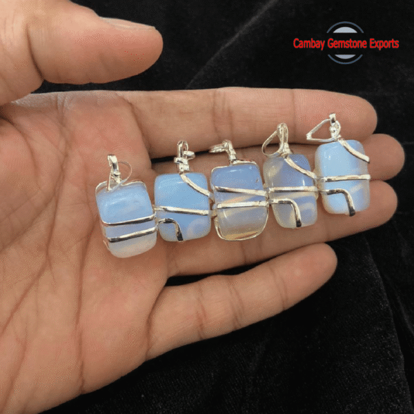 TUMBLED STONES WRAP PENDANTS