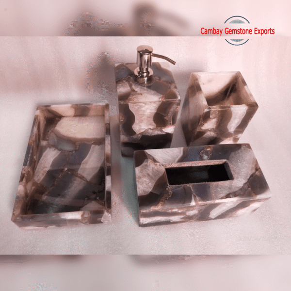 New-Project-2023-06-04T165141.554-min.png Natural Brown Agate Gemstone Bathroom Set Gift For Mother Bathroom Set