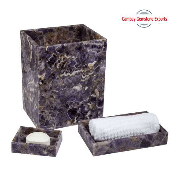 Natural Amethyst Gemstone Bathroom Set Gift For Women  Bathroom Set