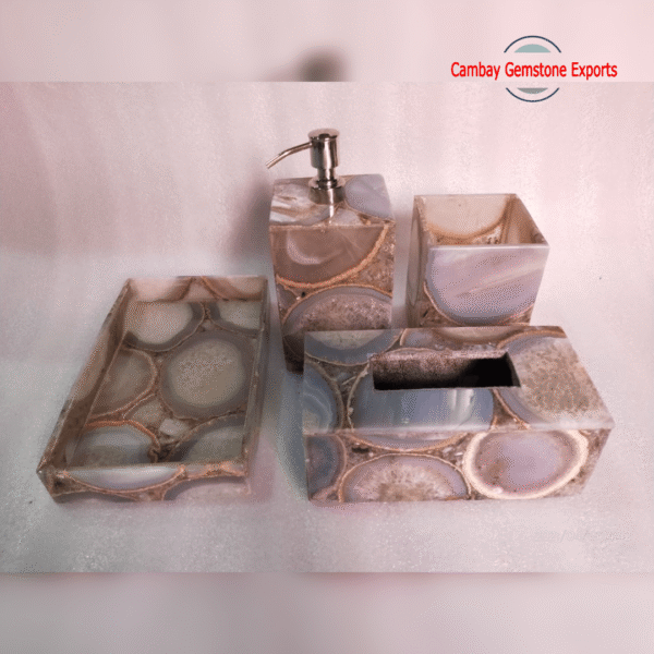 New-Project-2023-06-04T165950.327-min.png Natural Blue Less Agate Gemstone Bathroom Set Gift For Him Bathroom Set