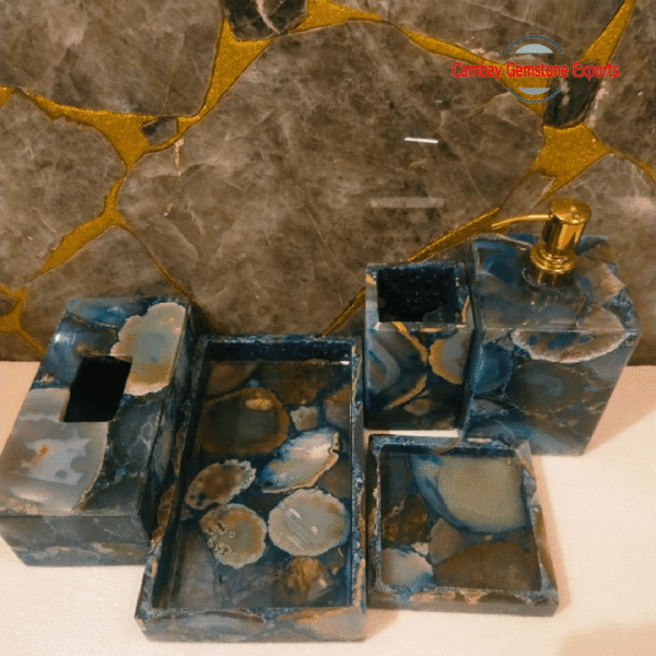 New-Project-2023-06-04T170102.797-min.png Natural Blue Agate Gemstone Handmade Bathroom Set Gift For Mother Bathroom Set