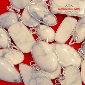 Natural White Howlite Cabochon Gemstone Pendant AAA Quality Gemstone Pendant