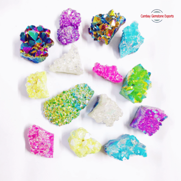Yellow Aura Coated Stone Cluster