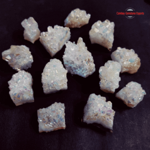 White Aura Coated Stone Cluster