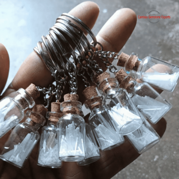 Selenite Big Bottle Keychain