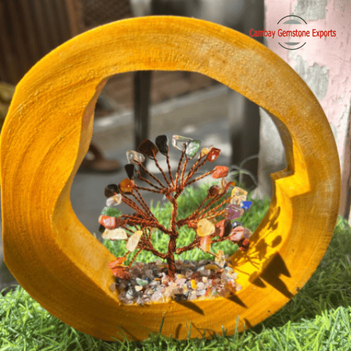 Gem Chip Tree with Wooden Base