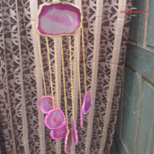 Pink Agate Slice Windchimes