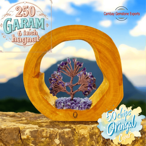 Gem Chip Tree with Wooden Base #5