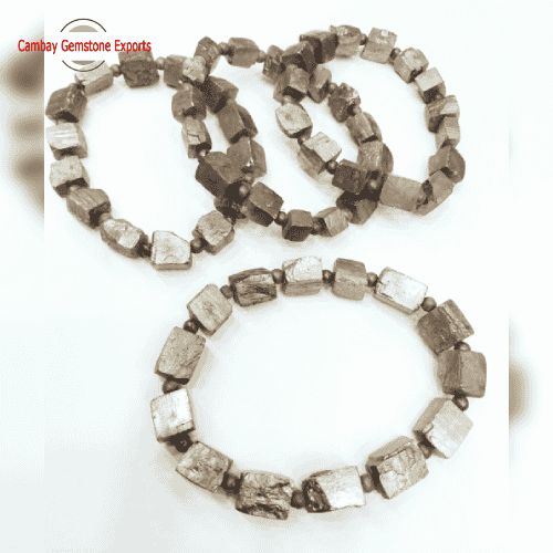 Natural Raw Pyrite Cubes Bracelet