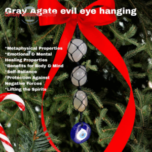 Gray Agate Evil Eye Hanging